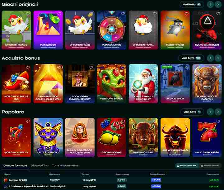 Catalogo dei giochi da casinò con slot e giochi istantanei sulla piattaforma SavaSpin
